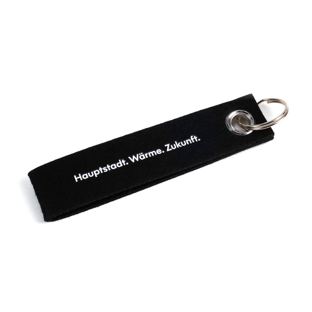 Schlüsselanhänger, schwarz, aus RPET Filz