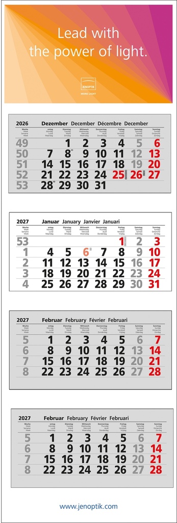 4-Monatskalender 2027